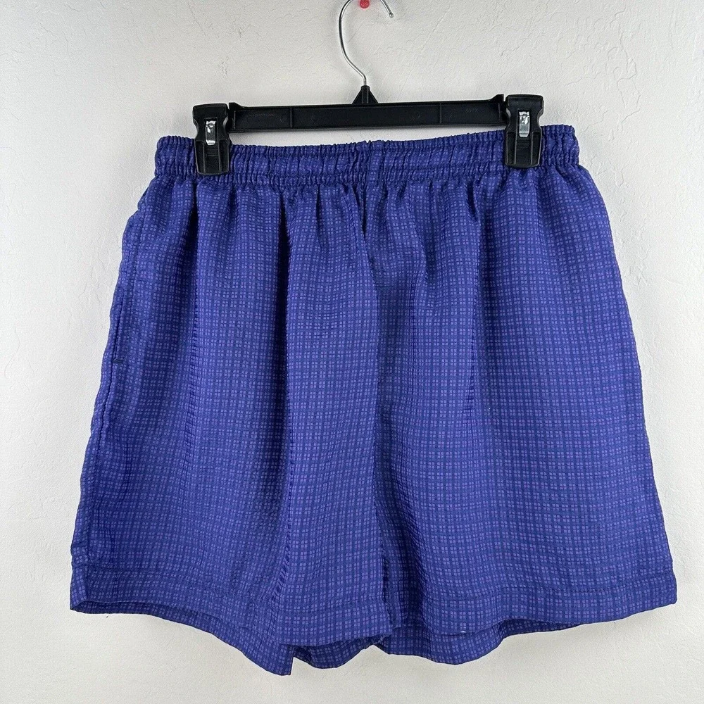 Vintage The Body Co Shorts Slight Shimmer Purple Blue Athletic Men L 90's 80's‎